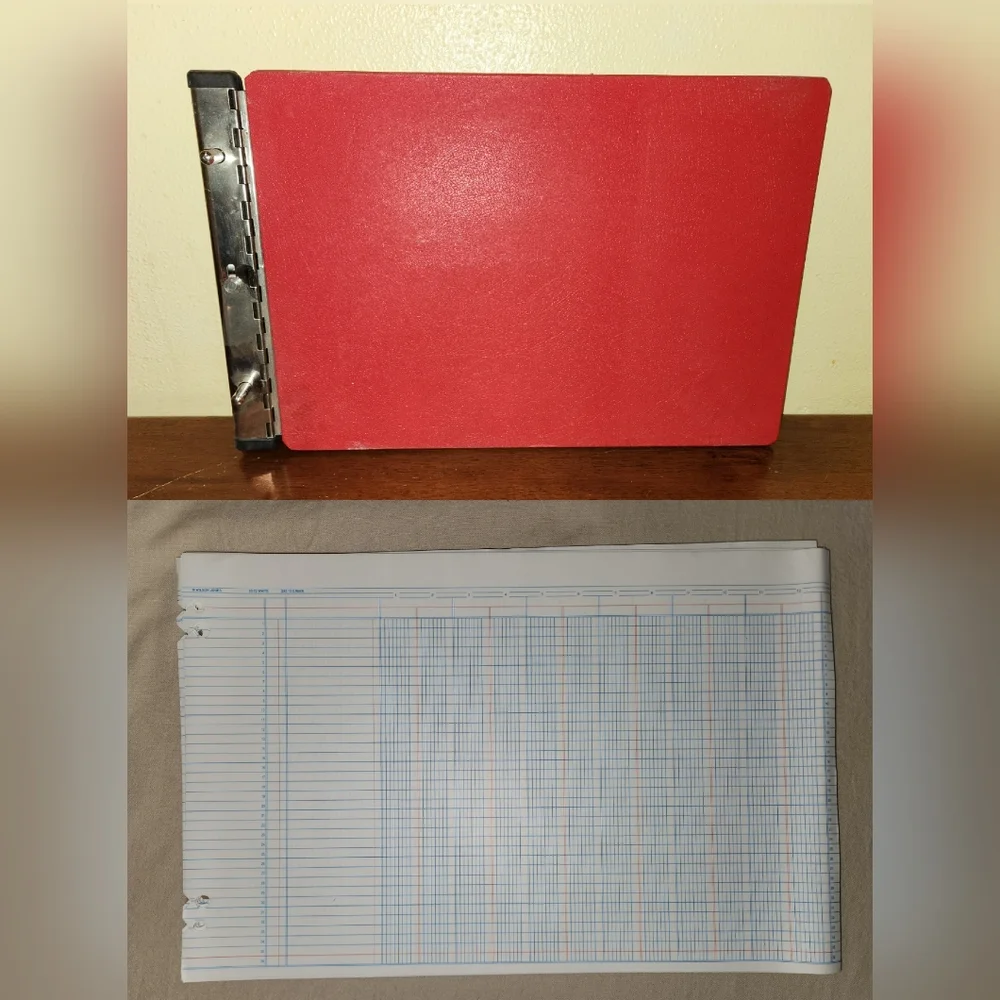 Vintage Quality National 94-573 Red Top Lock Binder Ledger & Wilson Jones